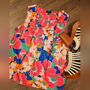 Talbots Sleeveless Floral Top Petite Small Spring Easter